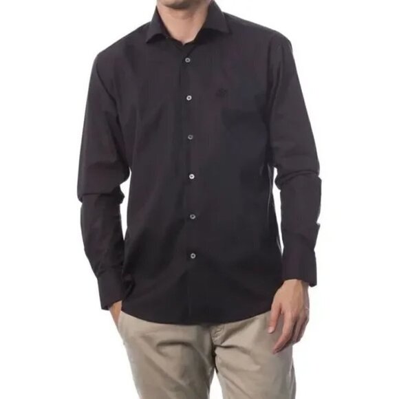 Roberto Cavalli | Camicia Comfort Fit Monogram Shirt in Black - Picture 4 of 13